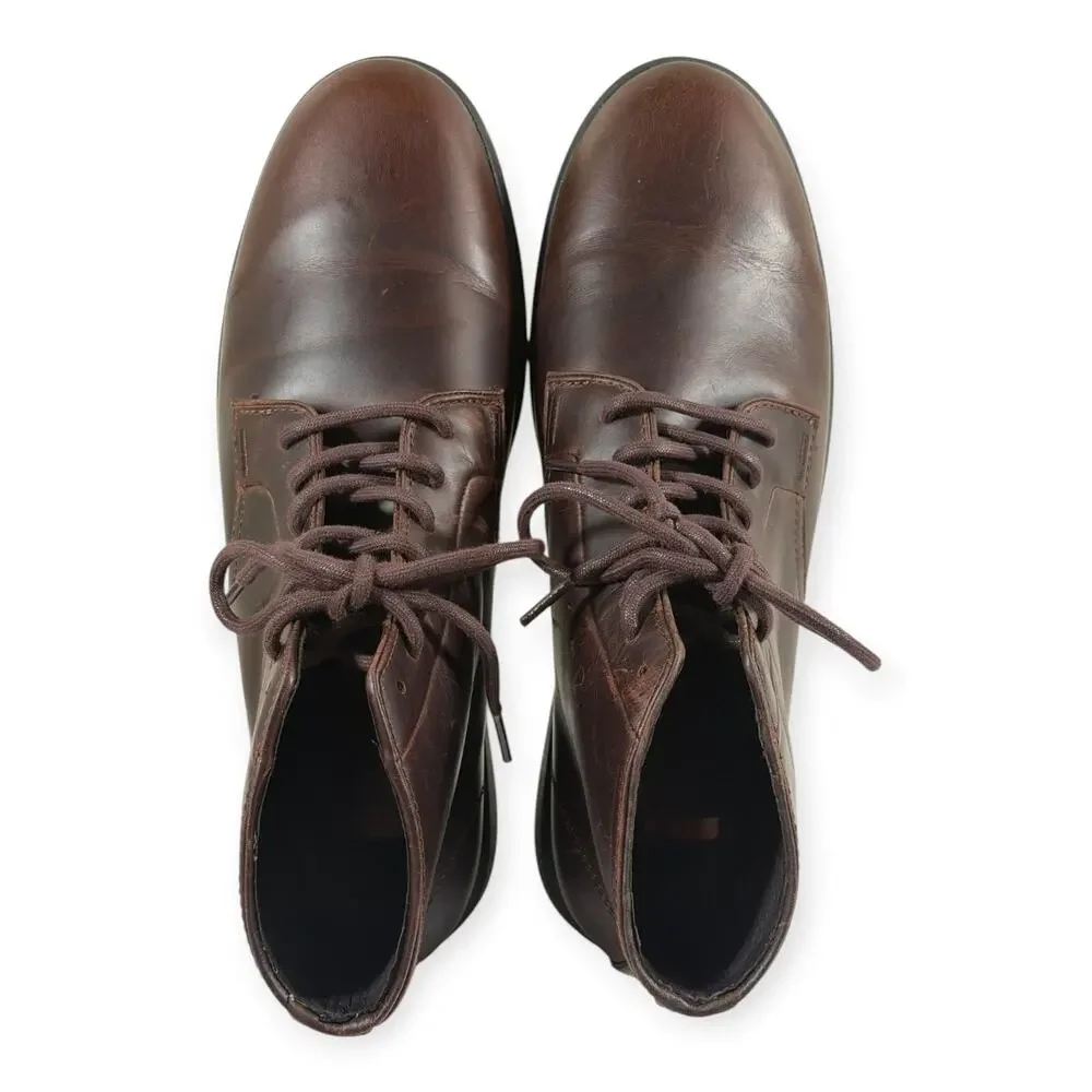 CLAE Los Angeles Gibson Hi Top Sneakers, Brown, Leather, Men's 10.5